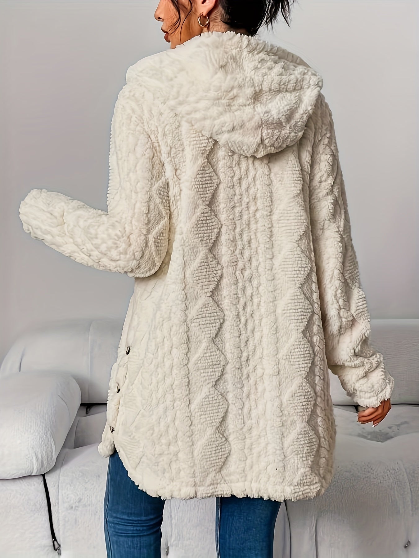 Palithra | Dames Fluffy Lang Capuchonvest – Losse Pasvorm, Zachte Nepbont voor Herfst & Winter