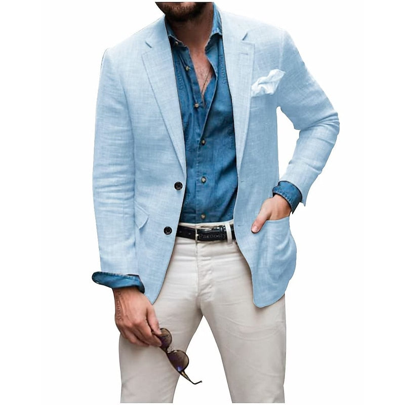 Silvar | Casual herenblazer in mint-linnen - lichtgewicht jasje van katoen-linnen, ademend, getailleerd model