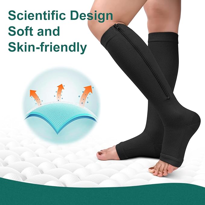 SootheSox | Easy-zip compressiekousen – De hele dag comfort, bloedsomloop en ondersteuning