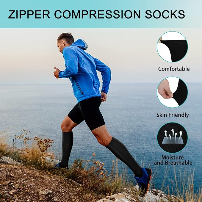 SootheSox | Easy-zip compressiekousen – De hele dag comfort, bloedsomloop en ondersteuning