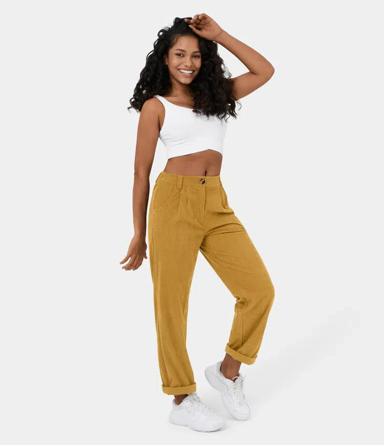 Judita | Corduroy broek met hoge taille voor dames - comfortabel, stijlvol en veelzijdig