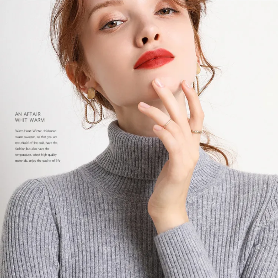 Saelina | Kasjmier coltrui voor dames – Zachte, elegante gebreide trui voor een winterse en casual chique stijl