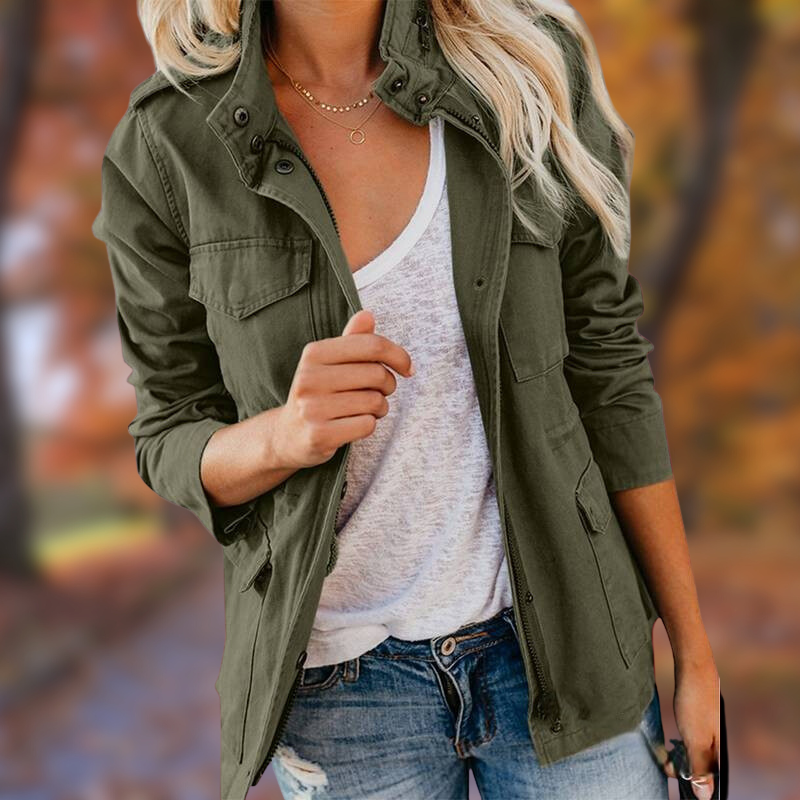 Gwelin | Trendy damesjas met rits en meerdere zakken - Casual lichtgewicht bovenkleding