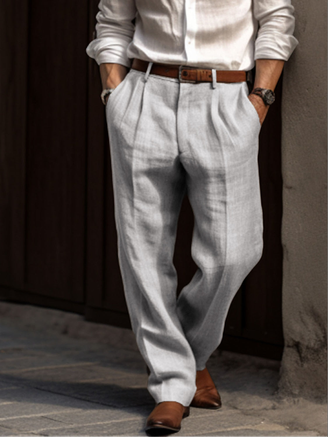 Alarion | Heren linnen broek – Relaxed fit, comfortabele broek, casual, lichtgewicht en ademend