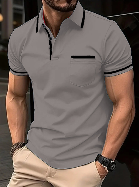 Sandor | Klassiek fit herenpoloshirt - korte mouwen, contrasterende kraag