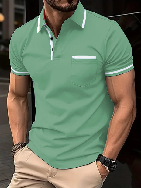 Sandor | Klassiek fit herenpoloshirt - korte mouwen, contrasterende kraag
