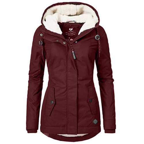Uliana | Winterjas voor dames – capuchon met fleecevoering, waterdichte outdoorjas