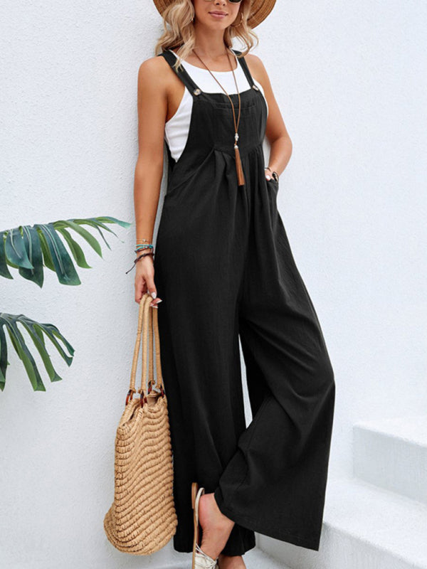 Milaine | Jumpsuit met wijde pijpen - Casual, Mouwloos, Comfortabel Dungaree