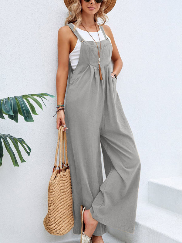 Milaine | Jumpsuit met wijde pijpen - Casual, Mouwloos, Comfortabel Dungaree