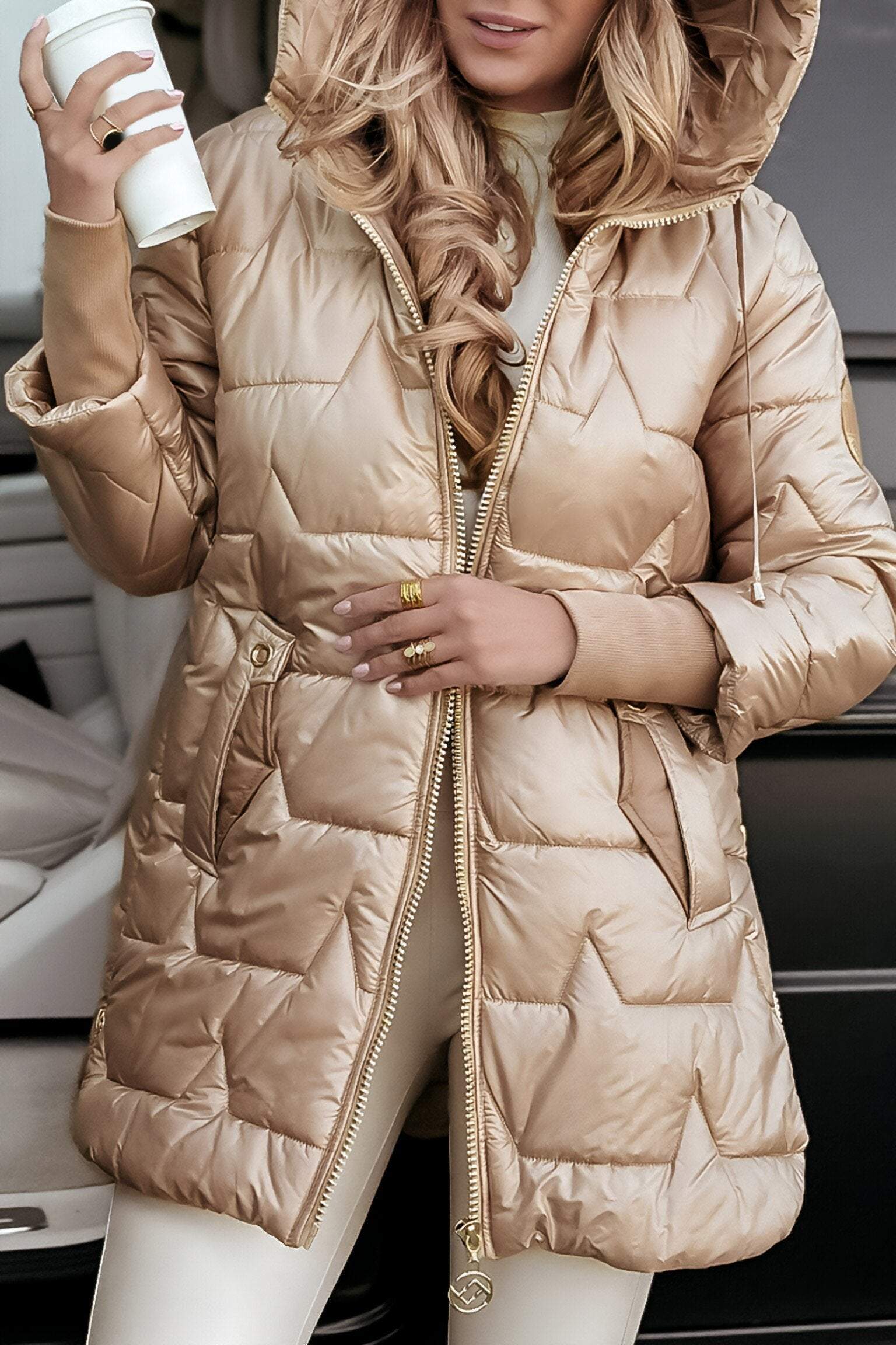 Rhyanna | Elegante damesjas met capuchon – Warme winterjas voor casual kleding