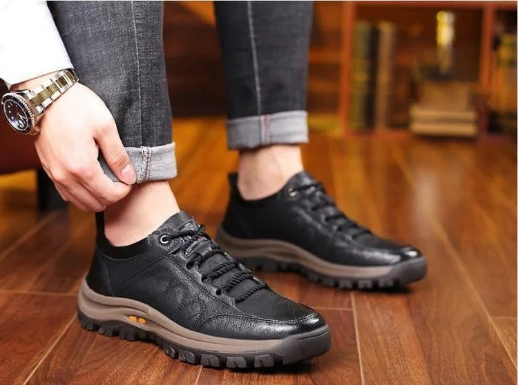 WalkBreeze | Casual ademende herenschoenen – Handgestikt, steun voor de voetboog, antislip sneakers