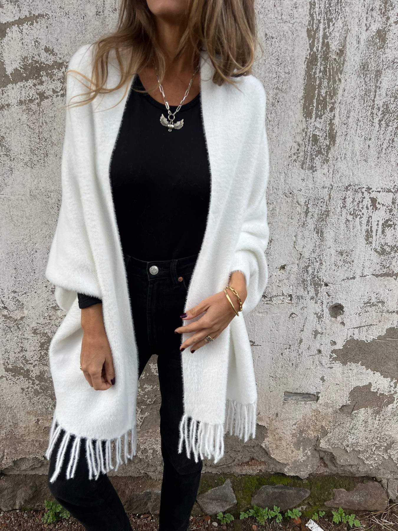 Halyssia | Casual fleece sjaaljas voor dames, zachte warme vestjas, open voorkant