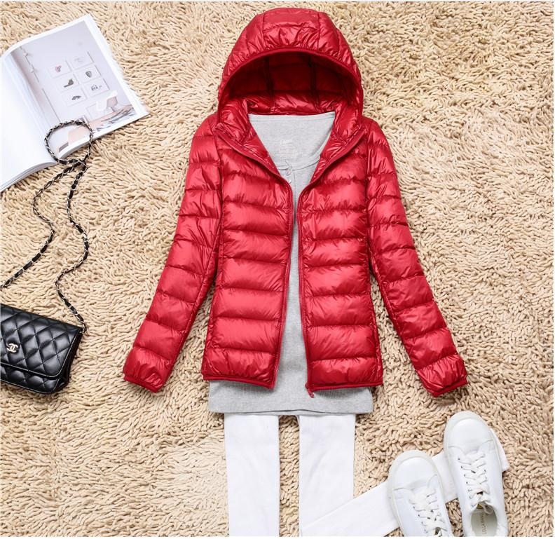 Fynthra | Lichtgewicht donsjack voor dames met capuchon, elegante pufferjas, warme winterjas