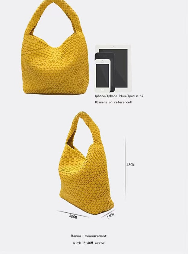 Luxora | Zachte leren bucket bag voor dames – Handgemaakte geweven luxe schoudertas