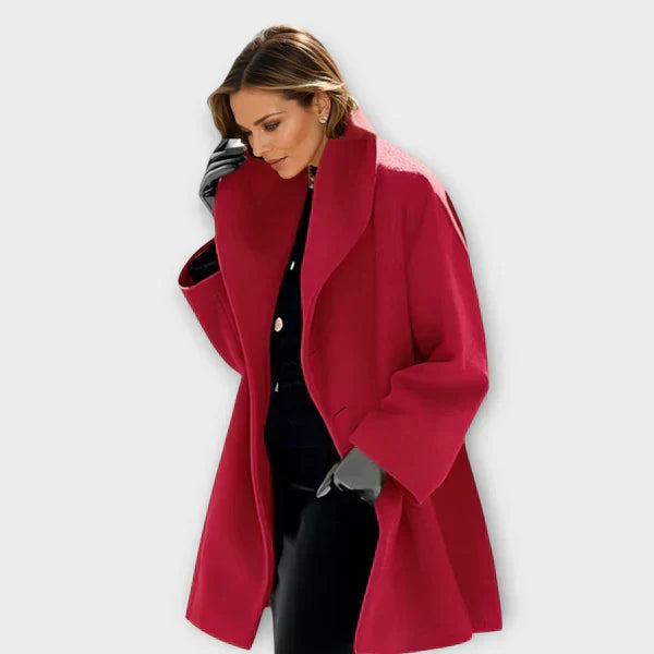 Delviana | Premium winddichte wollen jas voor dames – Warme, stijlvolle winter- en herfstjas