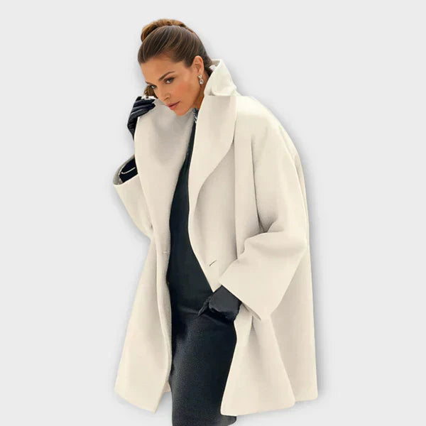 Delviana | Premium winddichte wollen jas voor dames – Warme, stijlvolle winter- en herfstjas