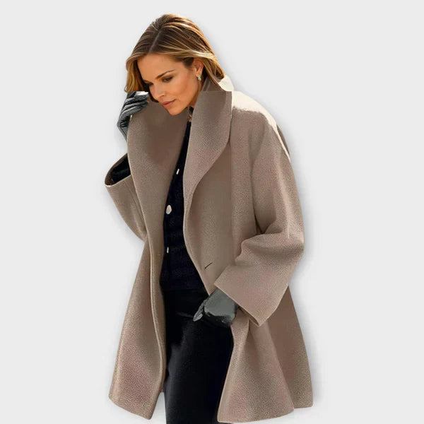 Delviana | Premium winddichte wollen jas voor dames – Warme, stijlvolle winter- en herfstjas