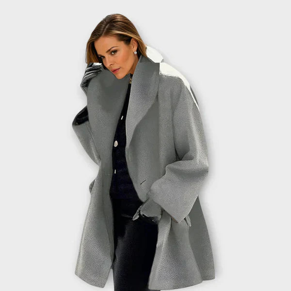 Delviana | Premium winddichte wollen jas voor dames – Warme, stijlvolle winter- en herfstjas
