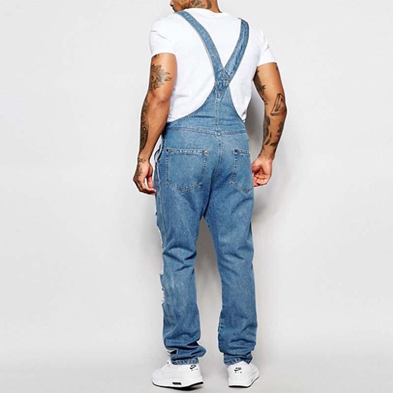 Thalion | Heren ripped denim overall - Casual loose-fit distressed jeans jumpsuit