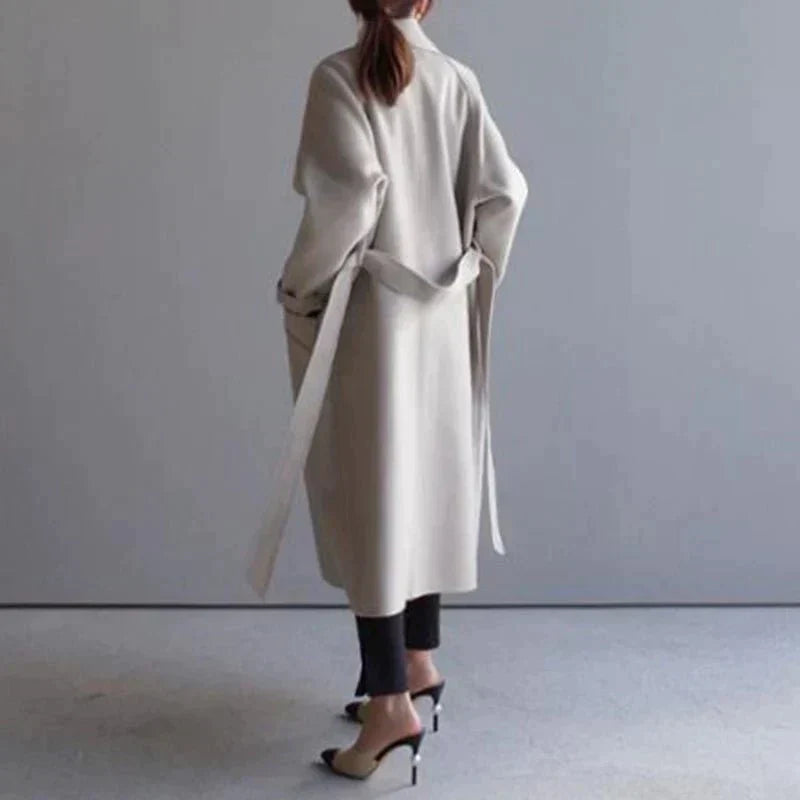 Olythea | Dames Lange Trenchcoat van Cashmere – Elegante Overjas, Winterjas, Luxe Jas