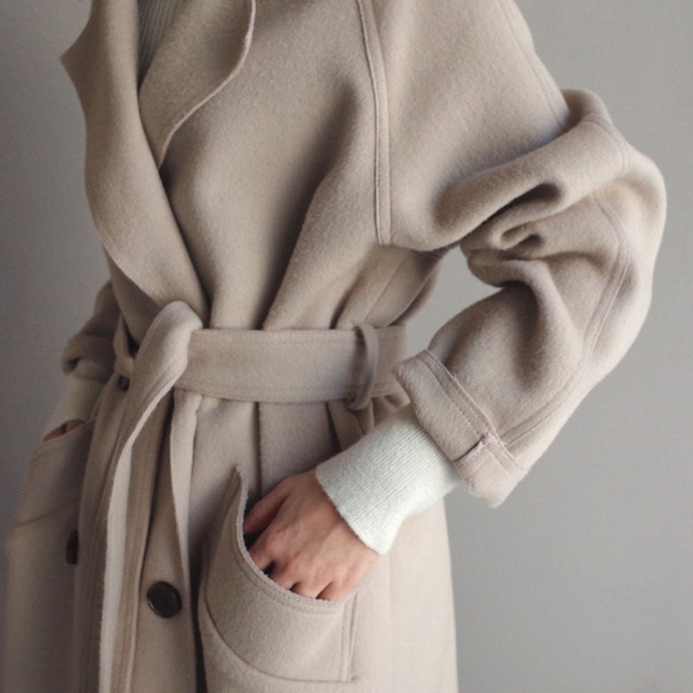 Olythea | Dames Lange Trenchcoat van Cashmere – Elegante Overjas, Winterjas, Luxe Jas
