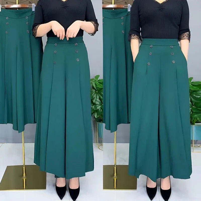 Ulyra | Elegante damesbroek met hoge taille en wijde pijpen – Ademende, stijlvolle broek voor werk