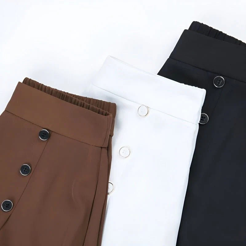Ulyra | Elegante damesbroek met hoge taille en wijde pijpen – Ademende, stijlvolle broek voor werk