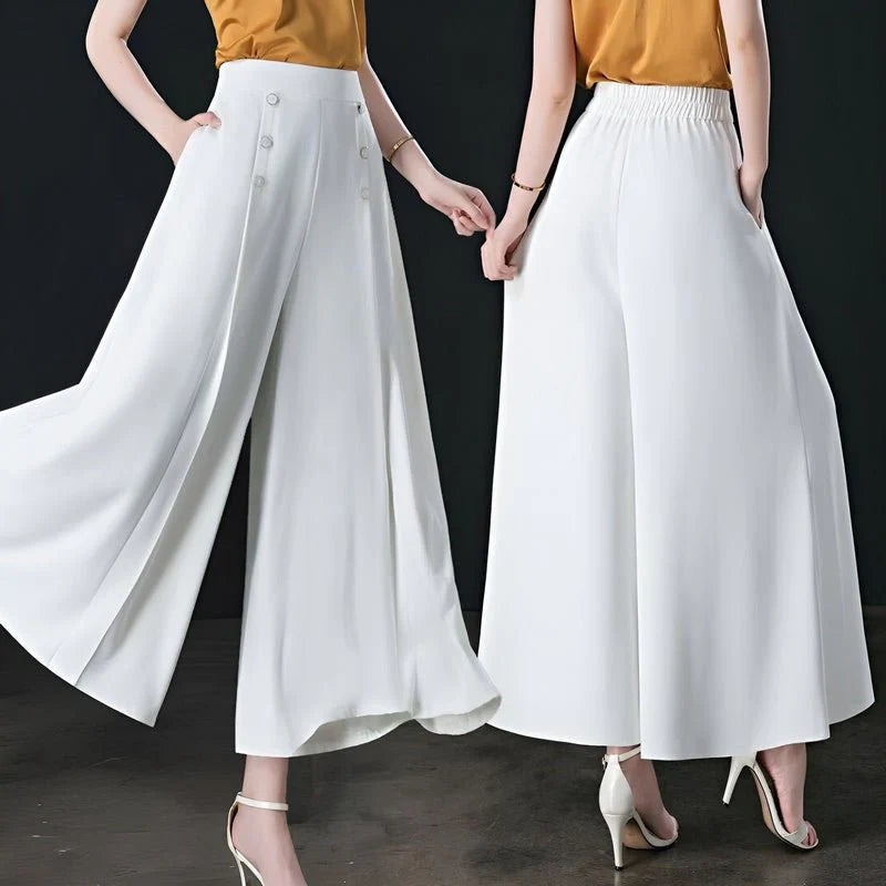 Ulyra | Elegante damesbroek met hoge taille en wijde pijpen – Ademende, stijlvolle broek voor werk