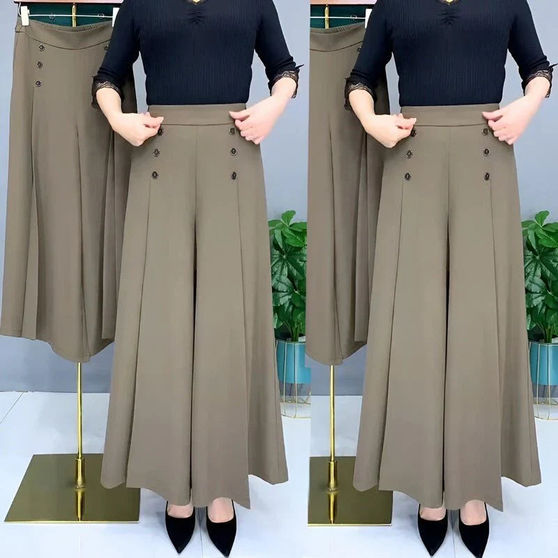 Ulyra | Elegante damesbroek met hoge taille en wijde pijpen – Ademende, stijlvolle broek voor werk