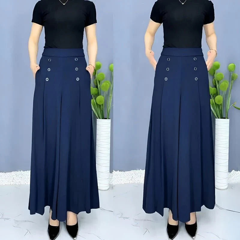 Ulyra | Elegante damesbroek met hoge taille en wijde pijpen – Ademende, stijlvolle broek voor werk