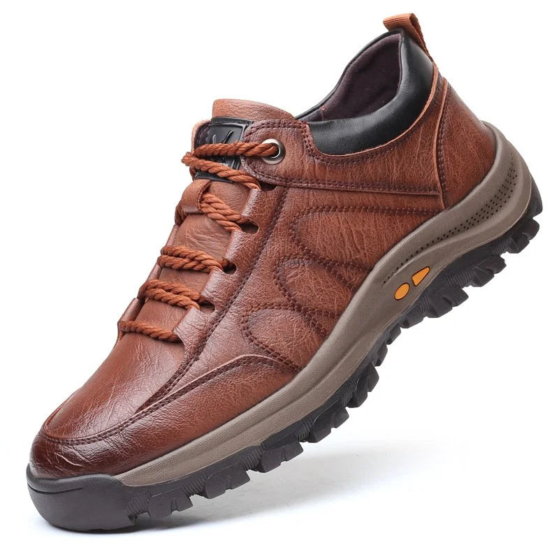 Strovix | Handgestikte leren casual schoenen voor heren – schokbestendig, ergonomisch, outdoor- en werkschoenen