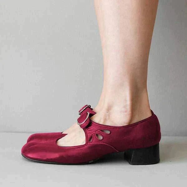 Inga | Vintage Leren Schoenen met Ronde Teen - Klassieke Comfortabele Leren Damessandalen