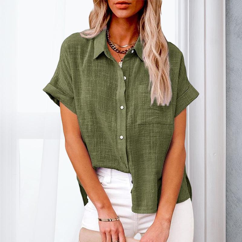 Halona | Lichtgewicht damesblouse met korte mouwen - Ademend, Casual, Losjes model