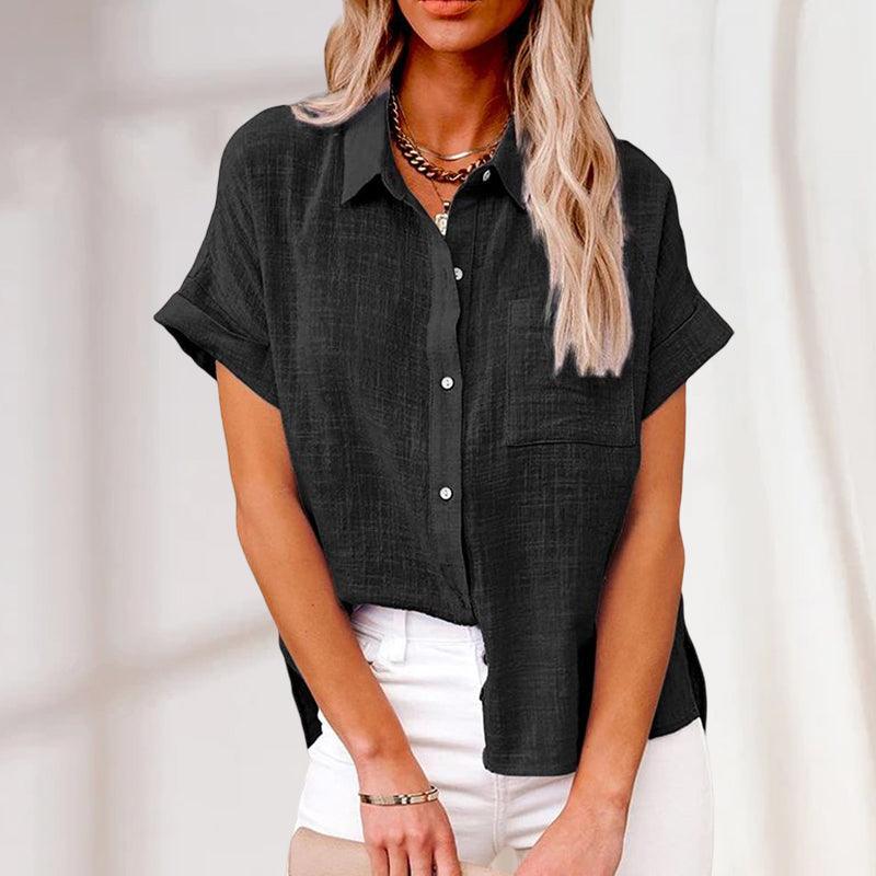 Halona | Lichtgewicht damesblouse met korte mouwen - Ademend, Casual, Losjes model