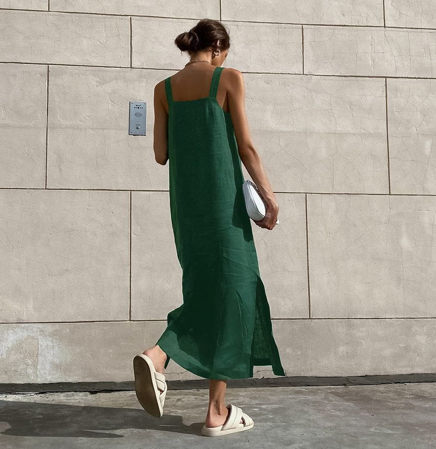 Lira | Mouwloze lange linnen zomerjurk - Lichtgewicht, minimalistisch, natuurlijke stof