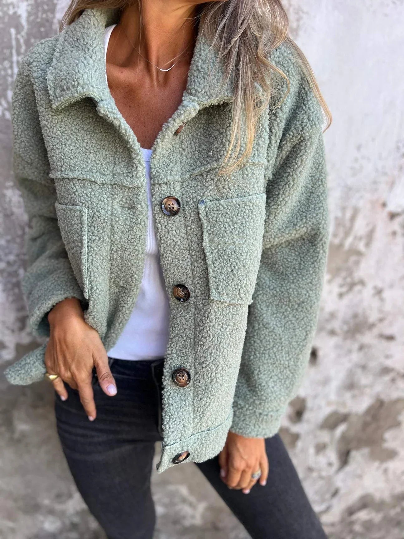 Wynira | Fluffy Teddy Blazerjasje voor dames - Zacht imitatiebont, Warme Gezellige Buitenkleding