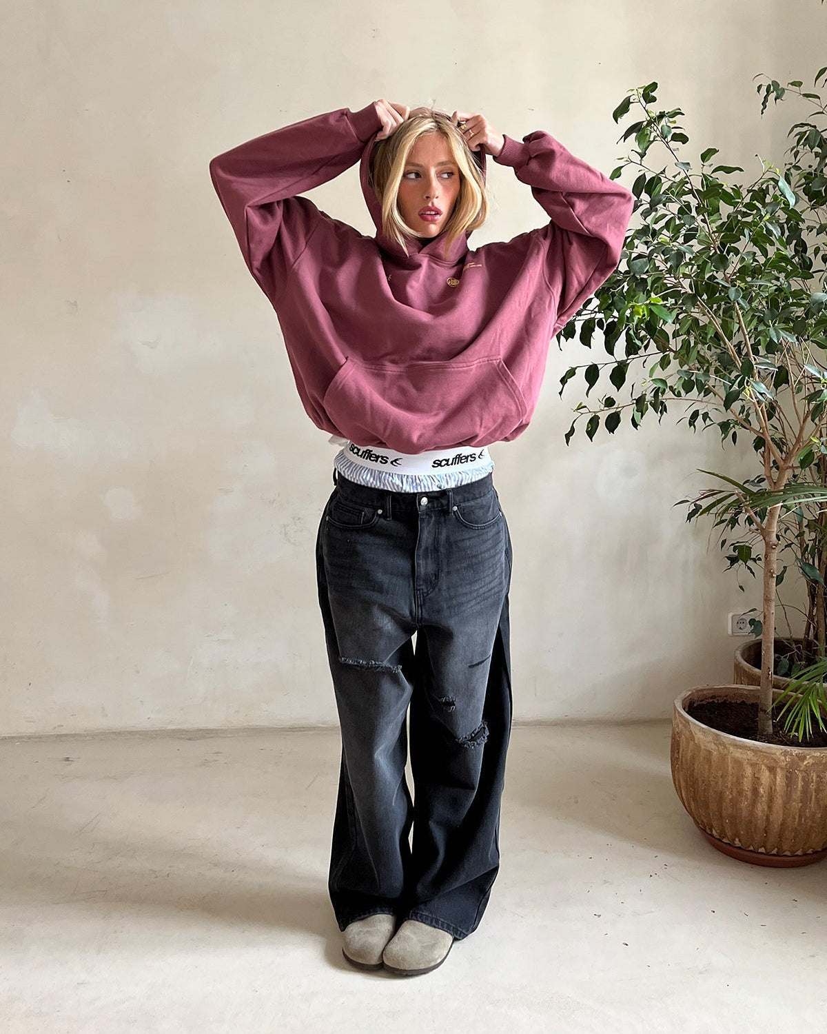 Arwenna | Hoodie met letterprint voor dames – Casual sweatshirt met relaxte pasvorm, comfortabele luxe trui