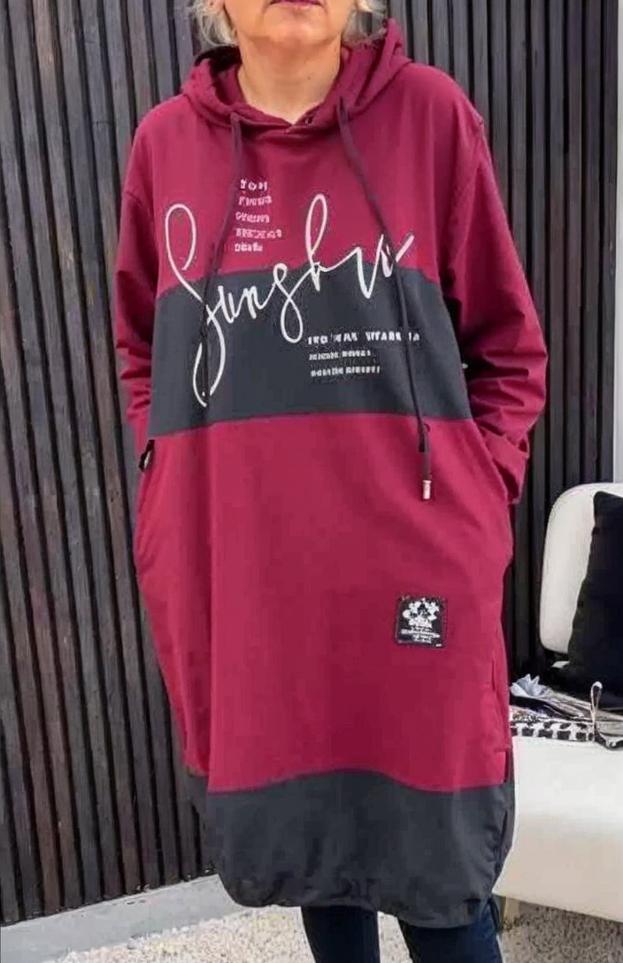 Freyra | Dames streetwear jurk met capuchon – Losvallende, casual oversized hoodiejurk