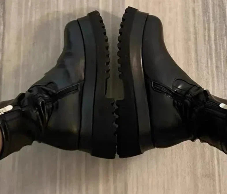 Elevaze | Platform Chelsea Winter Laarzen - Warm gevoerde enkelhoge laarsjes met dikke zool