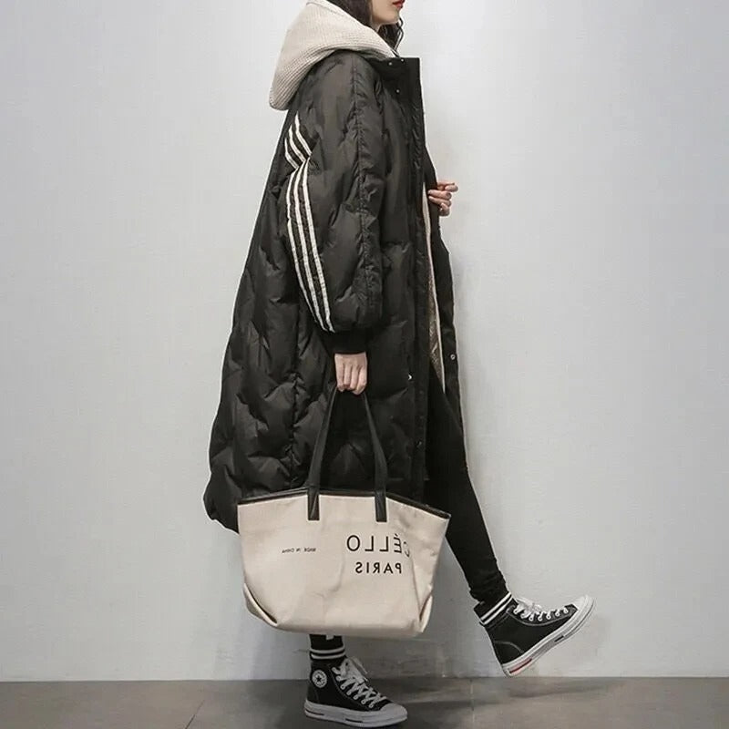 Vyelle | Oversized gewatteerde winterjas voor dames – Warm, lang met capuchon