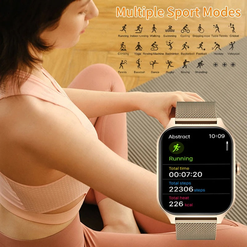 LuxeTime | Elegant Smartwatch voor vrouwen - Fitnesstracker, hartslagmonitor, stijlvol ontwerp