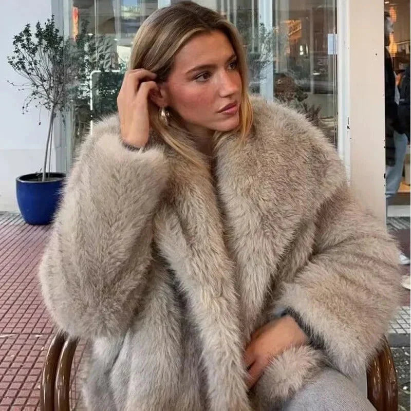 Ilinca | Elegante bontjas voor dames, warme winterjas, casual en chique bovenkleding, herfst-wintermode