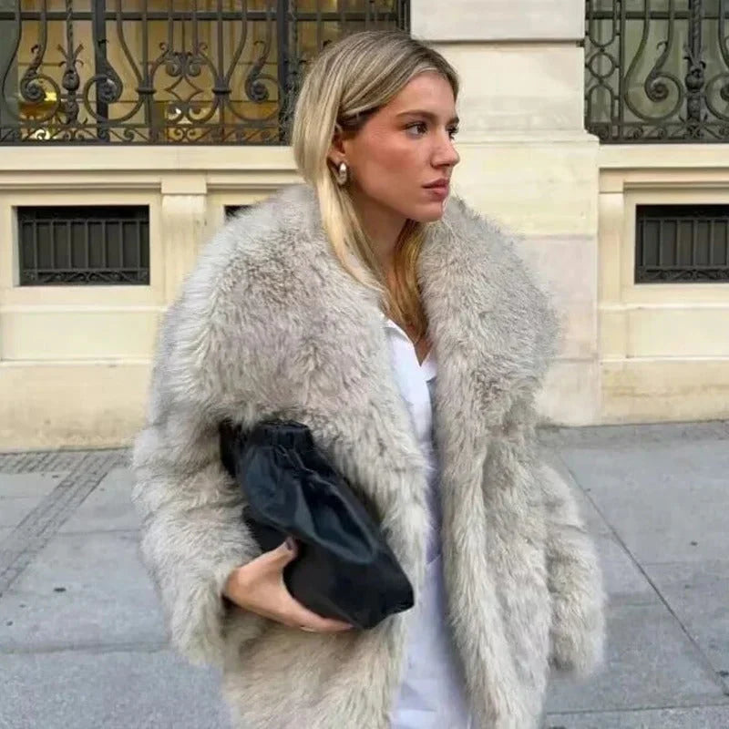 Ilinca | Elegante bontjas voor dames, warme winterjas, casual en chique bovenkleding, herfst-wintermode