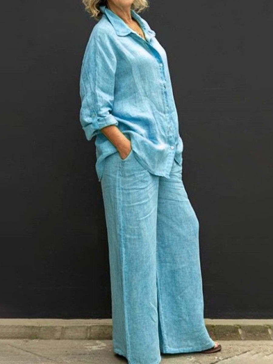 Fatoska | Dames Set Katoen-Linnen - Losjes, Ademend, Casual, Lichtgewicht Outfit