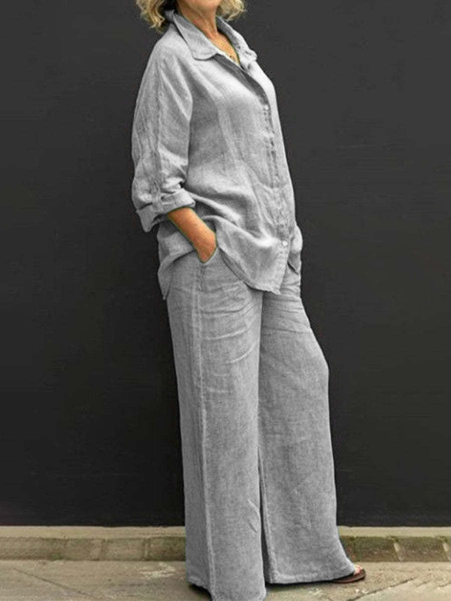 Fatoska | Dames Set Katoen-Linnen - Losjes, Ademend, Casual, Lichtgewicht Outfit