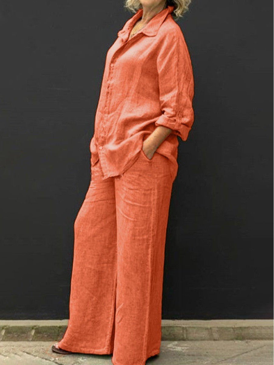 Fatoska | Dames Set Katoen-Linnen - Losjes, Ademend, Casual, Lichtgewicht Outfit