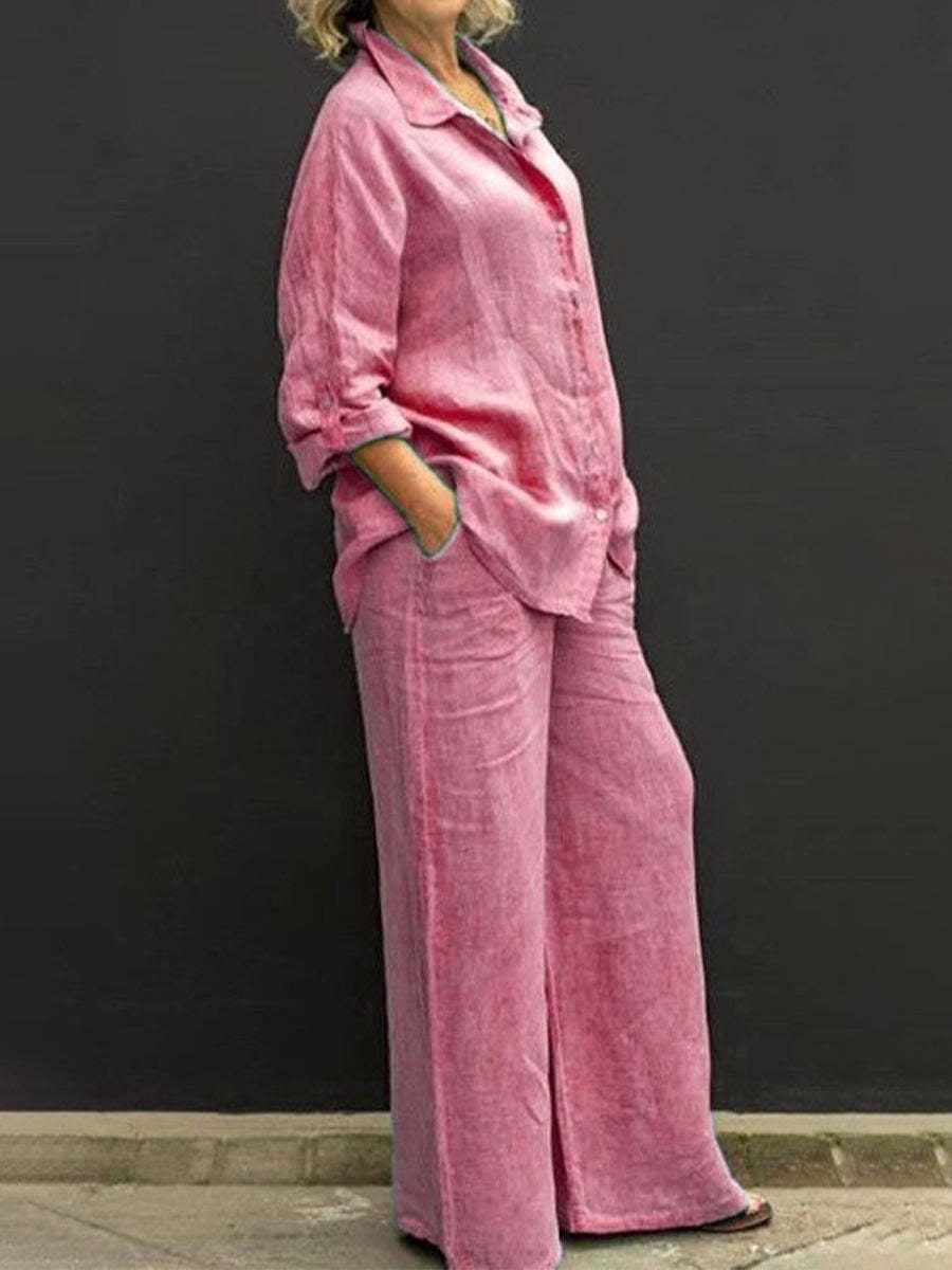 Fatoska | Dames Set Katoen-Linnen - Losjes, Ademend, Casual, Lichtgewicht Outfit