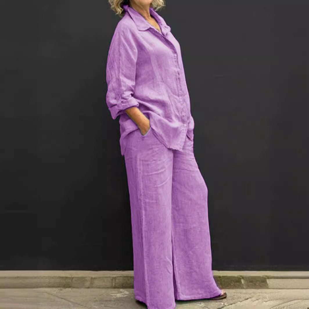 Fatoska | Dames Set Katoen-Linnen - Losjes, Ademend, Casual, Lichtgewicht Outfit