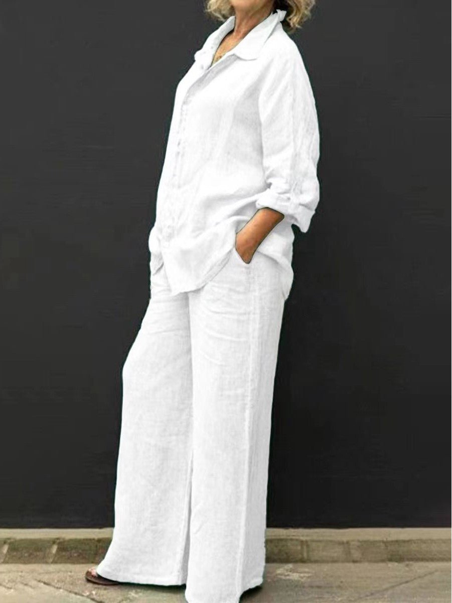 Fatoska | Dames Set Katoen-Linnen - Losjes, Ademend, Casual, Lichtgewicht Outfit