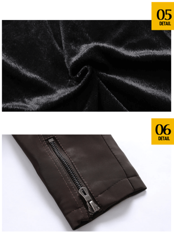 Petter | Motorjack voor heren, PU-leren motorjack met ritszakken, casual bovenkleding